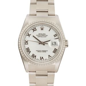 Rolex Datejust ref 16220 White Roman Dial