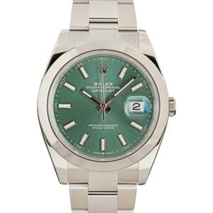 Rolex Datejust 41 Ref 126300 Mint Green Dial