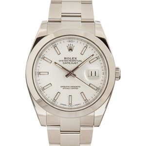 Rolex Datejust 41 Ref 126300 White Dial