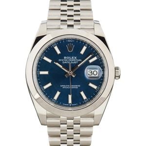 Mens Rolex Datejust 41 Ref 126300 Blue Dial