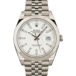 Rolex Datejust 41 Ref 126300 White Index Dial