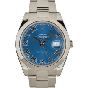 Pre-Owned 41MM Rolex Datejust 126300 Blue Dial