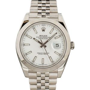 Mens Rolex Datejust 41 Ref 126300 White Dial