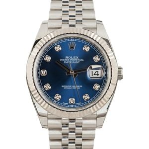 Rolex Datejust 41 Ref 126334 Blue Diamond Dial