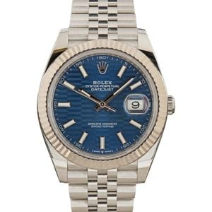 Rolex Datejust 41 Ref 126334 Blue Fluted Motif Dial