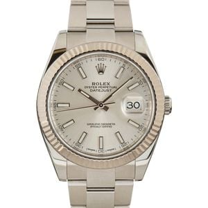 Rolex Datejust 41 Ref 126334 Silver Chromalight Dial