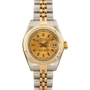 Datejust Ladies Rolex 69173 Champagne Dial