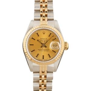 Rolex Two-Tone Ladies Datejust 69173 Champagne