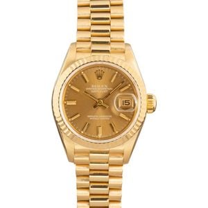 Ladies Rolex President 69178 Champagne Dial