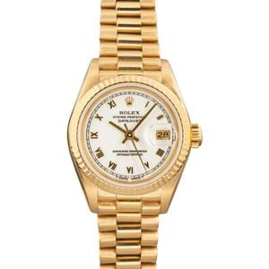 Ladies Rolex President 69178 White Dial