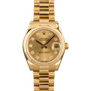 Ladies Rolex Datejust 178278 18k Yellow Gold