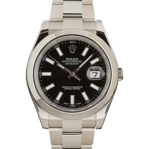 Pre-Owned Rolex Datejust II 116300 Black Dial