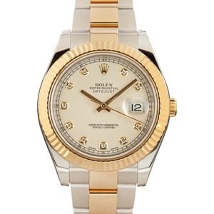 Rolex Datejust II ref 116333 Ivory Diamond Dial