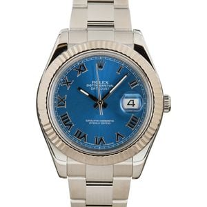 Used Rolex Datejust II Ref 116334 Blue Dial