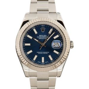 Rolex Datejust II ref 116334 Blue Superluminova Dial