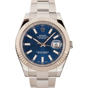 Rolex Datejust II ref 116334 Blue Superluminova Dial