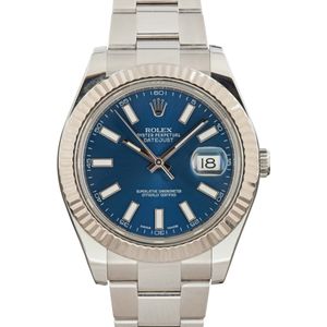 Rolex Datejust II Ref 116334 Blue Superluminova Index Dial