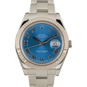 Used Rolex Datejust II Ref 116334 Blue Dial