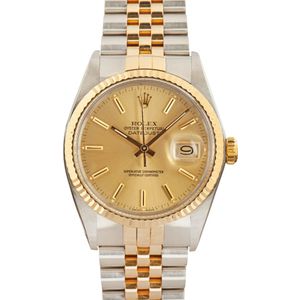 Rolex Datejust Two Tone 16013 Champagne Dial