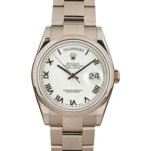 Pre Owned Rolex Day-Date 118209 18k White Gold