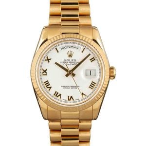 Rolex Day-Date 118238 White Roman Dial