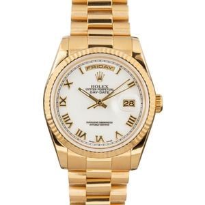 Rolex Day-Date President 118238 White Roman Dial