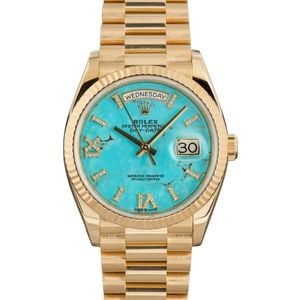 Rolex Day-Date 36 ref 128238 Turquoise Diamond Dial