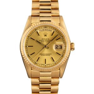 Pre-owned Rolex Day-Date 18238 Yellow Gold