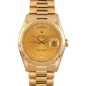 Rolex President Gold Day-Date 18238 Diamond Dial