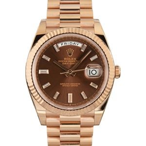 Pre-Owned Rolex Day-Date 40 Ref 228235 18k Everose Gold