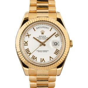 Rolex Day-Date II ref 218238 White Roman Dial