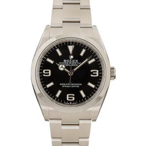 Pre-Owned Rolex Explorer 124270 Black Arabic Dial