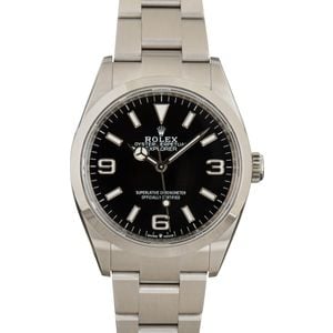 Pre-Owned Rolex Explorer 124270 Black Arabic Dial