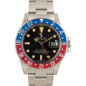 Vintage Pepsi Rolex GMT-Master 1675 Stainless Steel