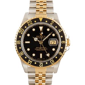 Pre-Owned Rolex GMT Master II Stainless Steel and Gold Mens Watch 16713