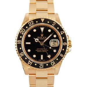 Pre Owned Men's Rolex GMT-Master 18k Gold 16718