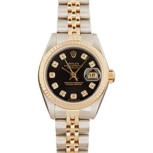 Rolex Ladies Datejust 69173 Black Diamond Dial