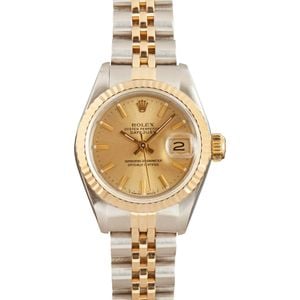 Pre Owned Rolex Datejust 69173 Champagne Index Dial