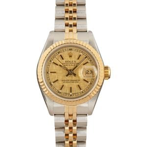 Ladies Rolex Datejust 69173 Linen Dial