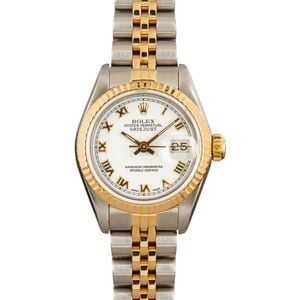 Ladies Rolex Datejust 69173 White Roman Dial