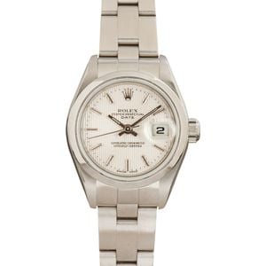 Ladies Rolex Date 79160 Silver Tapestry Dial