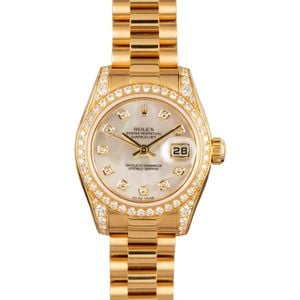 Pre-owned Lady Rolex Datejust 179158 Yellow gold