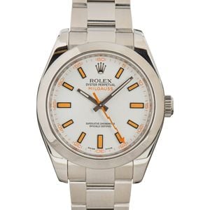 Pre-owned Rolex Milgauss 116400 White Dial