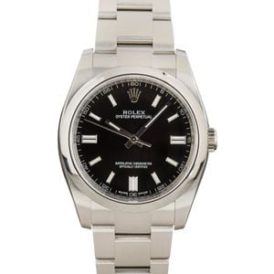 Pre-Owned Rolex Oyster Perpetual 116000 Black Dial Watch