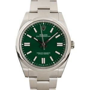 Pre-Owned Rolex Oyster Perpetual 124300 Green Dial