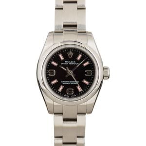 Rolex Ladies Oyster Perpetual 176200 Black Dial