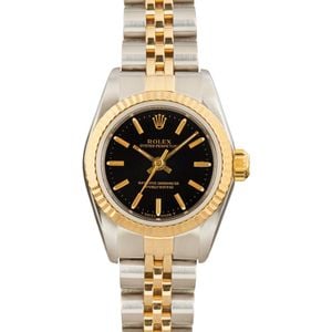 Rolex Ladies Oyster Perpetual 67193 Fluted Bezel