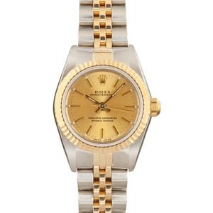 Ladies Rolex Oyster Perpetual 76193 Champagne Dial