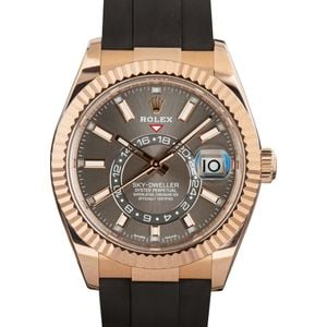 Rolex Sky-Dweller 326235 18k Everose Gold on Oysterflex Strap