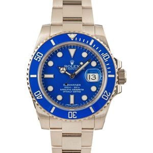 Rolex Submariner 116619 18k White Gold Smurf